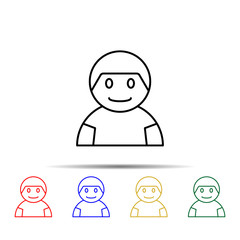 Poster - schoolboy multi color style icon. Simple thin line, outline vector of school icons for ui and ux, website or mobile application