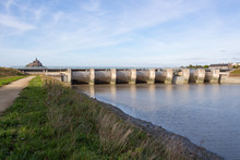 Couesnon Dam On The River Near The Mont Saint-Michel