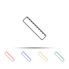 Poster - ruler multi color style icon. Simple thin line, outline vector of sciense icons for ui and ux, website or mobile application