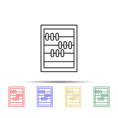 Poster - School abacus line multi color style icon. Simple thin line, outline vector of sciense icons for ui and ux, website or mobile application