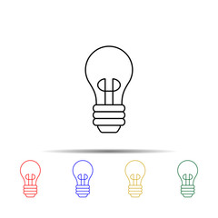 Poster - lightbulb multi color style icon. Simple thin line, outline vector of sciense icons for ui and ux, website or mobile application
