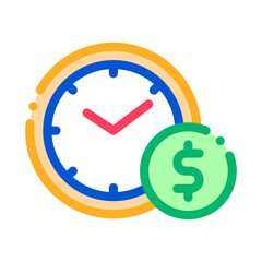 Poster - Time is Money Icon Vector. Outline Time is Money Sign. Isolated Contour Symbol Illustration