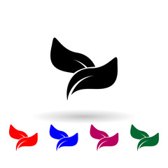 Poster - Tea leaves multi color icon. Simple glyph, flat vector of spa icons for ui and ux, website or mobile application