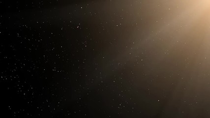 Wall Mural - Beautiful Gold Floating Dust Particles On Black Background. Dynamic Dust Particles Randomly Float In Space Shimmering Glittering Dust Particles With Bokeh for the layer with different blending modes.