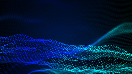 digital technology background. dynamic wave of glowing points. futuristic background for presentatio