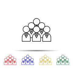 Poster - business people line multi color style icon. Simple thin line, outline vector of team work icons for ui and ux, website or mobile application