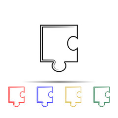 Poster - Puzzle line multi color style icon. Simple thin line, outline vector of team work icons for ui and ux, website or mobile application