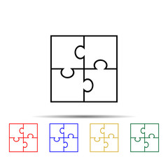Poster - Puzzle multi color style icon. Simple thin line, outline vector of team work icons for ui and ux, website or mobile application
