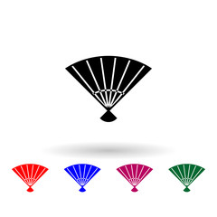 Poster - Fan multi color icon. Simple glyph, flat vector of theatre icons for ui and ux, website or mobile application