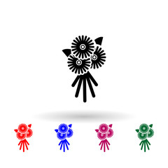 Poster - Bouquet of flowers multi color icon. Simple glyph, flat vector of theatre icons for ui and ux, website or mobile application