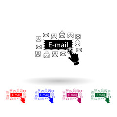Poster - E mail concept multi color icon. Simple glyph, flat vector of touch screen icons for ui and ux, website or mobile application
