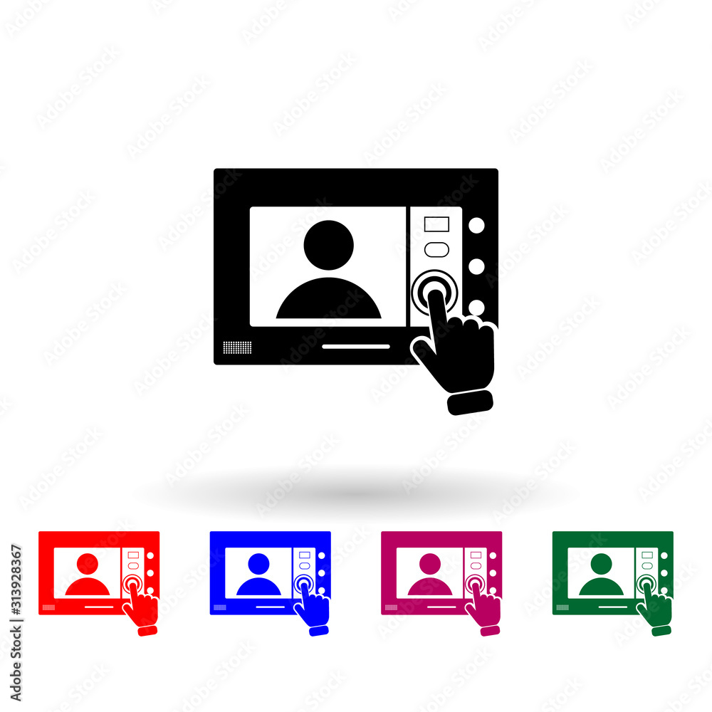 Intercom Ui Icon Intercom touch screen multi color icon. Simple glyph, flat vector of ...