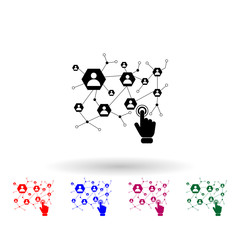 Poster - Social network multi color icon. Simple glyph, flat vector of touch screen icons for ui and ux, website or mobile application on white background