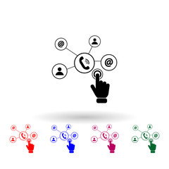 Poster - social technology network multi color icon. simple glyph, flat vector of touch screen icons for ui a