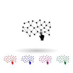 Poster - virtual network multi color icon. simple glyph, flat vector of touch screen icons for ui and ux, web