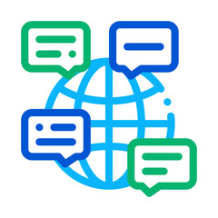 Sticker - Online Chat Icon Vector. Outline Online Chat Sign. Isolated Contour Symbol Illustration