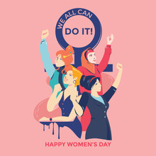 International Women's Day. Illustration Women Different Nationalities And Cultures