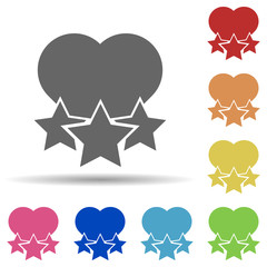 Aufkleber - Hear, stars, emotional maturity in multi color style icon. Simple glyph, flat vector of business icons for ui and ux, website or mobile application