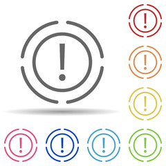 Poster - Circle, exclamation mark, significance in multi color style icon. Simple glyph, flat vector of business icons for ui and ux, website or mobile application