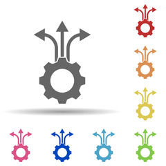 Aufkleber - Gear, arrows, changes in multi color style icon. Simple glyph, flat vector of business icons for ui and ux, website or mobile application