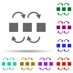 Aufkleber - Dependency modeling in multi color style icon. Simple glyph, flat vector of business icons for ui and ux, website or mobile application