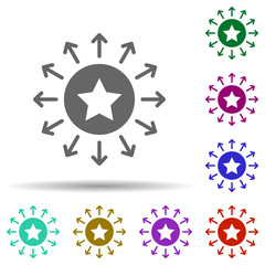 Poster - Circle, star, arrow, skill in multi color style icon. Simple glyph, flat vector of business icons for ui and ux, website or mobile application