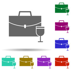 Aufkleber - Office bag, glass, behavioral events in multi color style icon. Simple glyph, flat vector of business icons for ui and ux, website or mobile application