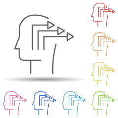 Aufkleber - Head, arrow in multi color style icon. Simple thin line, outline vector of business icons for ui and ux, website or mobile application
