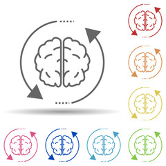 Aufkleber - Brain, arrow, inspiring change in multi color style icon. Simple thin line, outline vector of business icons for ui and ux, website or mobile application