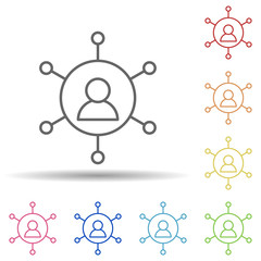 Aufkleber - User, man, communication in multi color style icon. Simple thin line, outline vector of business icons for ui and ux, website or mobile application