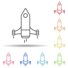 Poster - Rocket, launch in multi color style icon. Simple thin line, outline vector of business icons for ui and ux, website or mobile application
