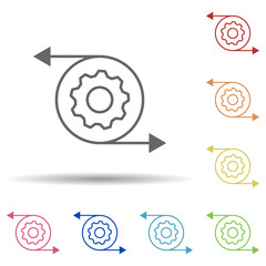 Poster - Circle, gear in multi color style icon. Simple thin line, outline vector of business icons for ui and ux, website or mobile application