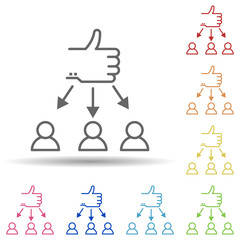 Poster - Like, team in multi color style icon. Simple thin line, outline vector of business icons for ui and ux, website or mobile application