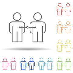 Poster - Selection of applicants for work line in multi color style icon. Simple thin line, outline vector of business organisation icons for ui and ux, website or mobile application