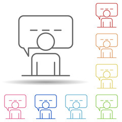 Poster - Job interview line in multi color style icon. Simple thin line, outline vector of business organisation icons for ui and ux, website or mobile application