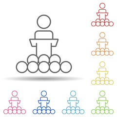 Aufkleber - Presentation to colleagues line in multi color style icon. Simple thin line, outline vector of business organisation icons for ui and ux, website or mobile application