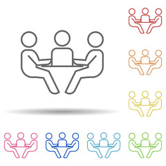 Aufkleber - business discussion line in multi color style icon. simple thin line, outline vector of business org