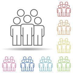 Aufkleber - Employees line in multi color style icon. Simple thin line, outline vector of business organisation icons for ui and ux, website or mobile application