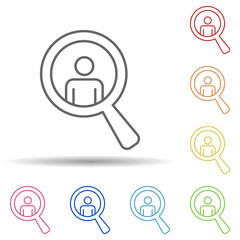 Aufkleber - Search for colleagues line in multi color style icon. Simple thin line, outline vector of business organisation icons for ui and ux, website or mobile application