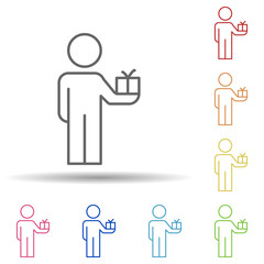 Aufkleber - Work bonuses line in multi color style icon. Simple thin line, outline vector of business organisation icons for ui and ux, website or mobile application