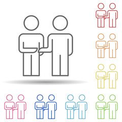 Aufkleber - Cooperation of colleagues line in multi color style icon. Simple thin line, outline vector of business organisation icons for ui and ux, website or mobile application