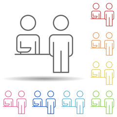Aufkleber - Customer service line in multi color style icon. Simple thin line, outline vector of business organisation icons for ui and ux, website or mobile application