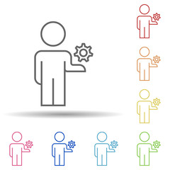Aufkleber - Mechanism of work line in multi color style icon. Simple thin line, outline vector of business organisation icons for ui and ux, website or mobile application