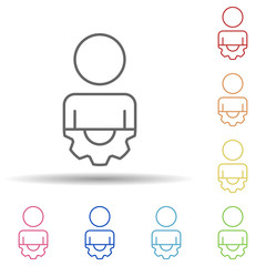 Aufkleber - Employee and mechanism line in multi color style icon. Simple thin line, outline vector of business organisation icons for ui and ux, website or mobile application