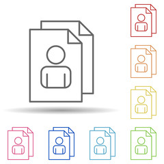 Aufkleber - Resume of the employee line in multi color style icon. Simple thin line, outline vector of business organisation icons for ui and ux, website or mobile application