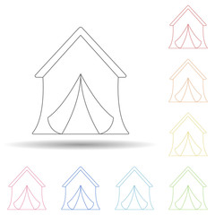 Poster - Tent colored in multi color style icon. Simple thin line, outline vector of camping icons for ui and ux, website or mobile application