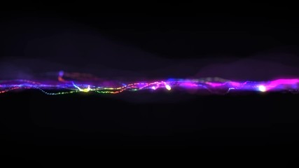 Poster - 4K. Abstract loopable blue and violet wavy motion background. Concept of futuristic animation.