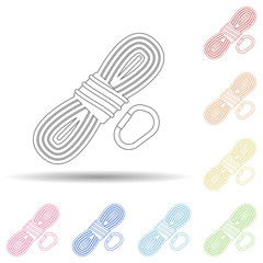 Poster - Hiking rope colored in multi color style icon. Simple thin line, outline vector of camping icons for ui and ux, website or mobile application