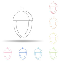 Aufkleber - Acorn colored in multi color style icon. Simple thin line, outline vector of camping icons for ui and ux, website or mobile application