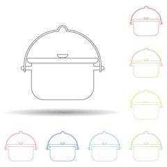 Poster - Crock colored in multi color style icon. Simple thin line, outline vector of camping icons for ui and ux, website or mobile application